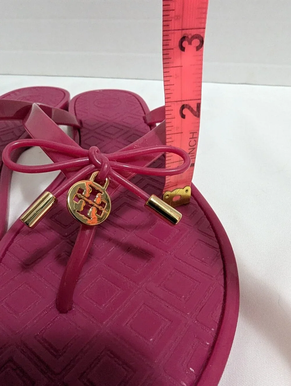 Tory Burch Pink Michaela Jelly Flip Flops Size 10